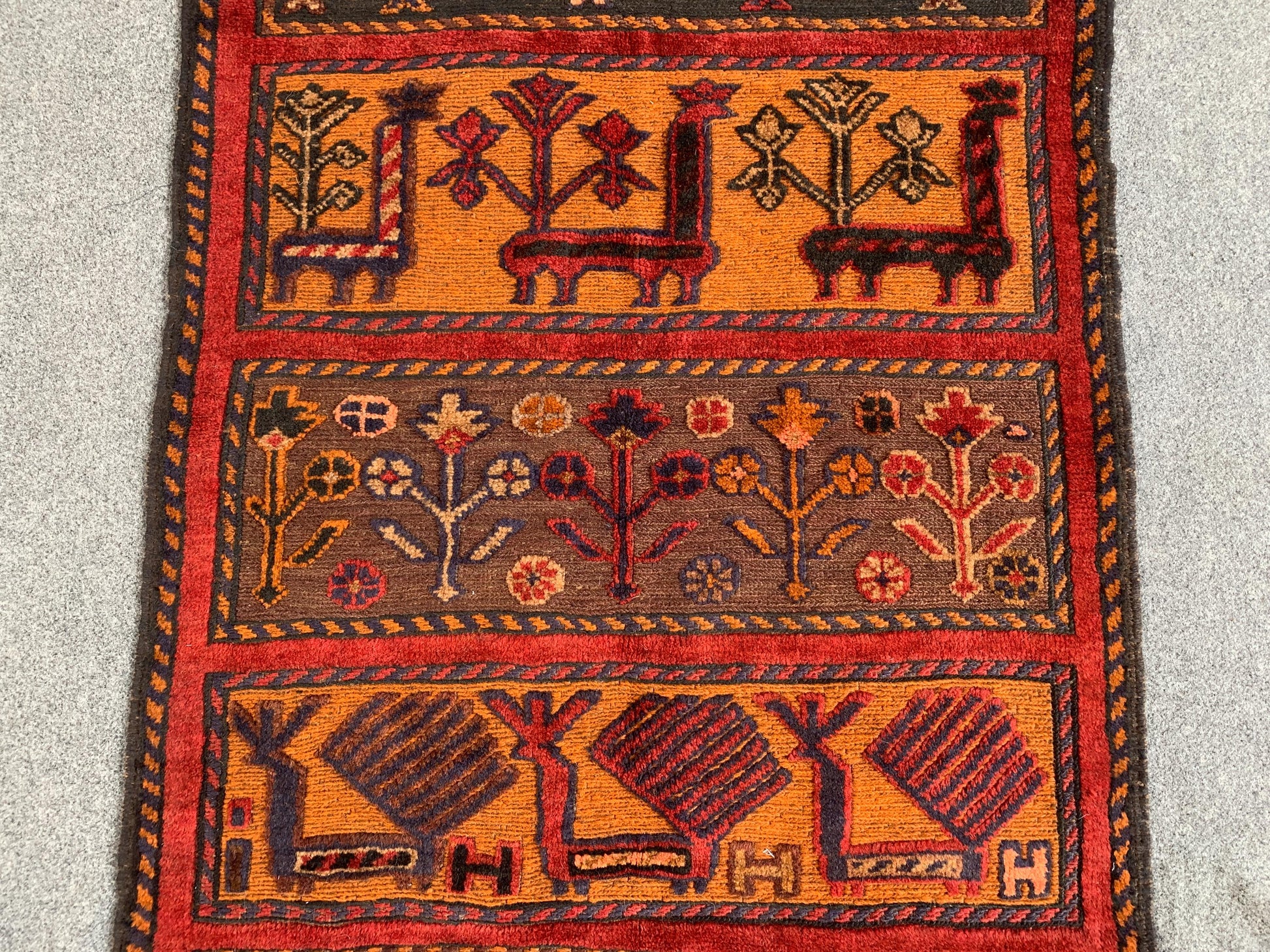 3x4 Ft Amazing Pictorial kilim Rug, Afghan Hand Knotted kilim Rug, Oriental Rug, Herat kilim Rug, Best for Kids Room Rug, Floral design Rug.