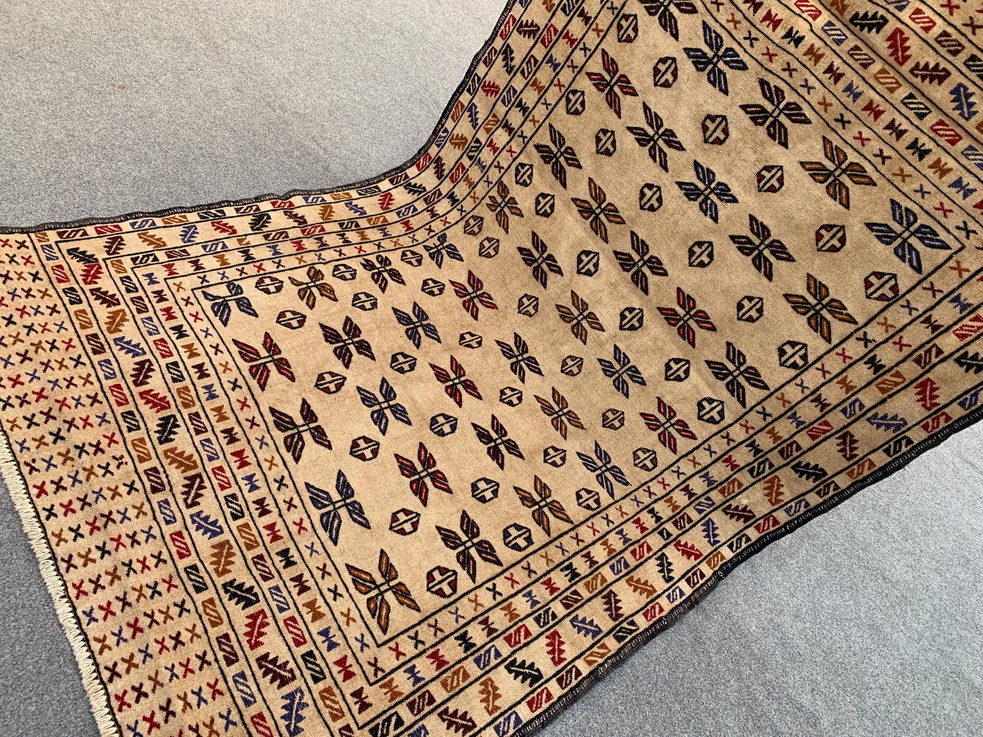 4x7 Antique Soumak kilim Rug, Afghan Handmade Vintage kilim Rug, Turkmen Soumak Rug, Oriental Wool Rug, Wall Decor Rug, Bedroom Hallway Rug.