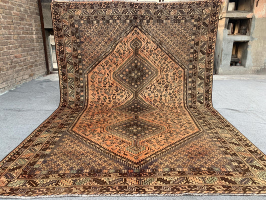 7x10 Ft Antique Caucasian Rug, Hand knotted Wool Rug, Vintage Afghan Rug, Tribal Oriental Rug, Home Decor Rug, Bedroom Rug, Living Room Rug.