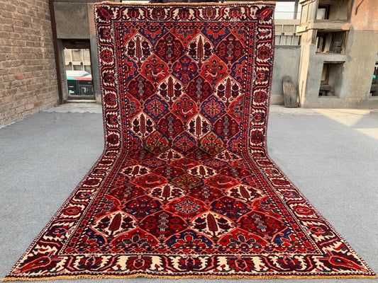 Vintage Rug 5x9 Ft Birds Floral design Rug, Afghan Hand Knotted Rug, Oriental Wool Rug, Turkmen Tribal Rug, Home Decor Rug, Living Room Rug.