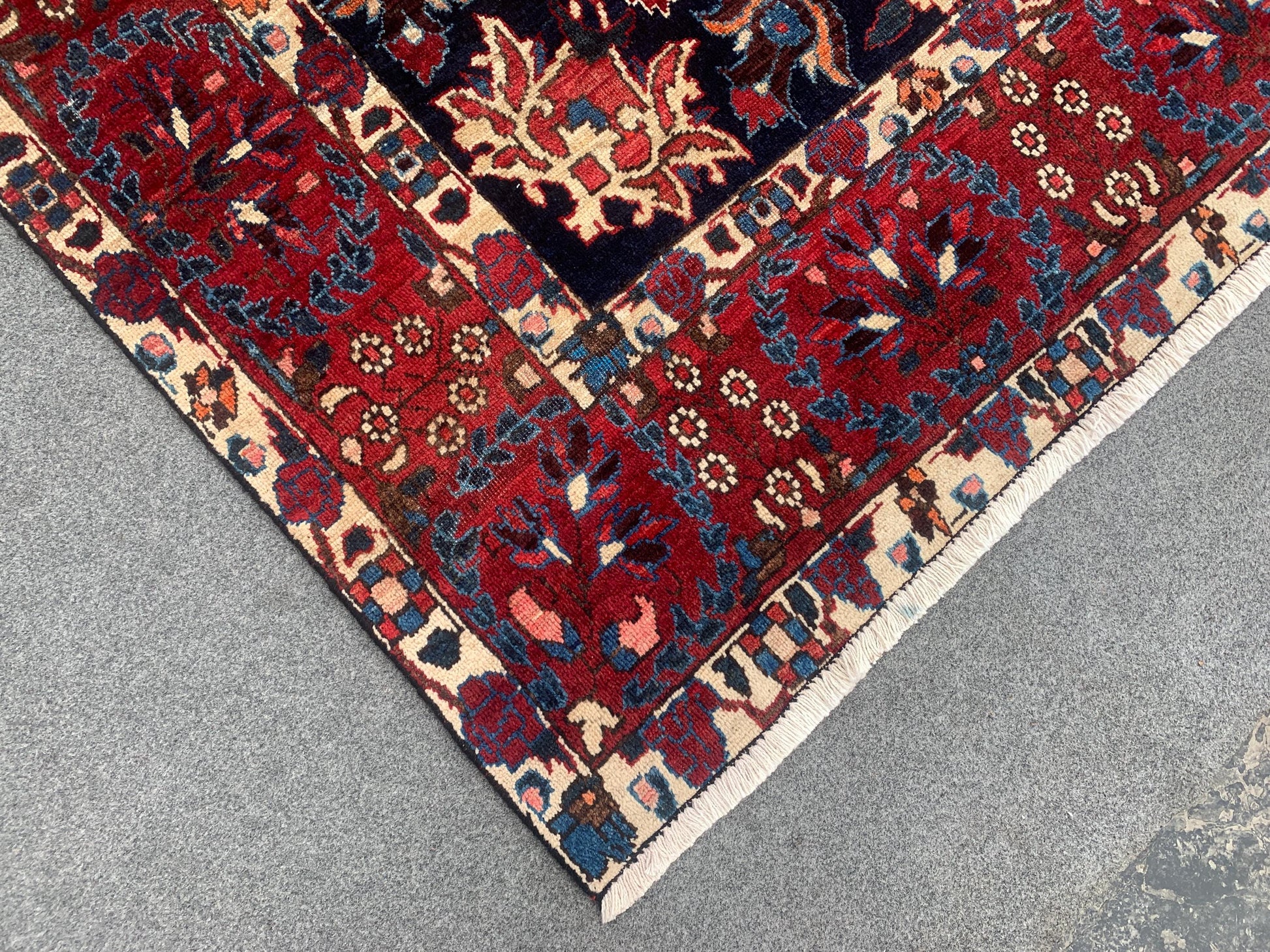7x10 Ft Antique Tribal Rug, Afghan Hand knotted Wool Rug, Vintage Oriental Rug, Geometric Area Turkmen Rug, Dining Table Rug Living Room Rug