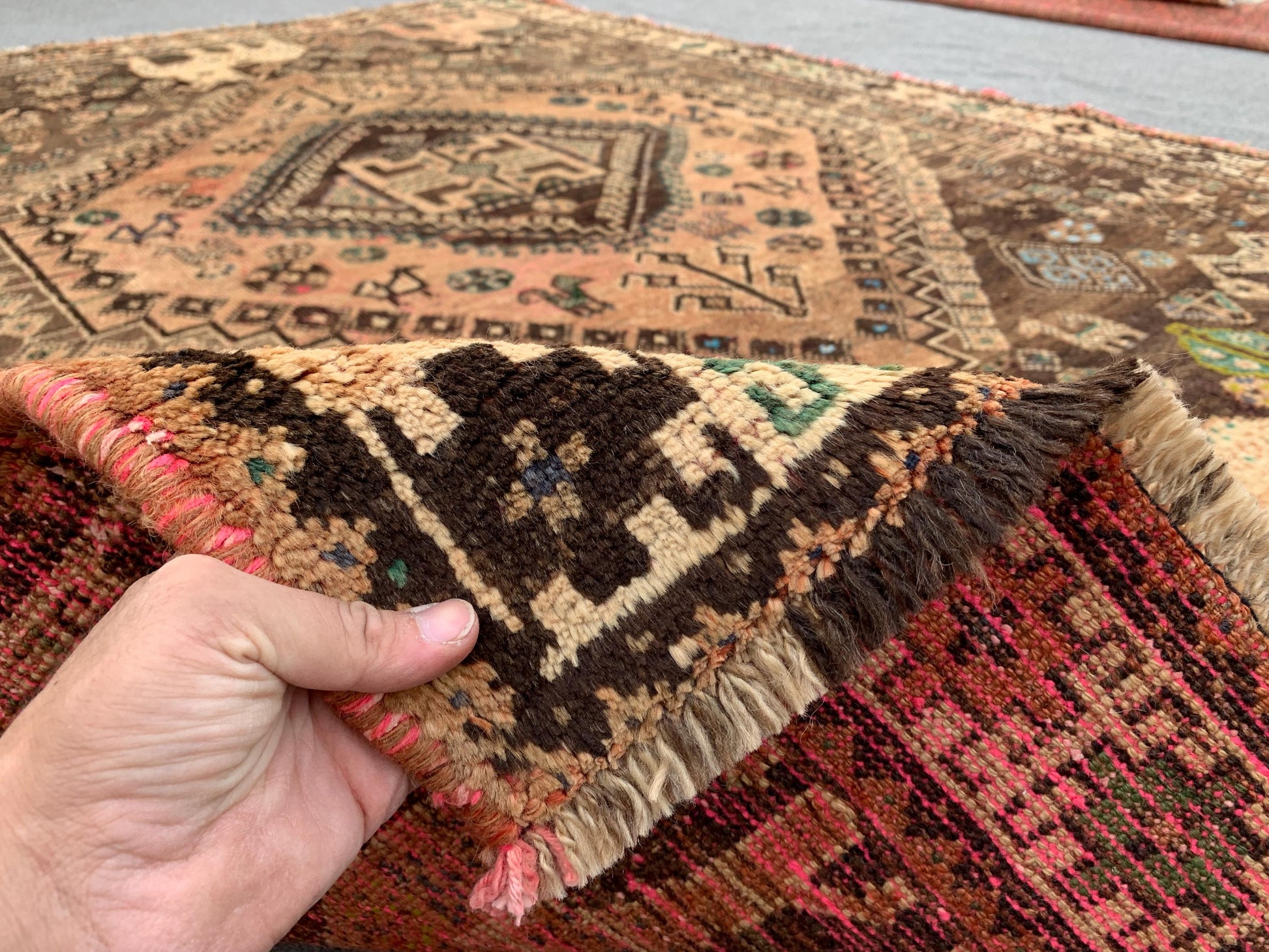 Antique Pictorial Animal Rug 5x8 Ft Caucasian design Rug, Hand knotted Vintage Rug, Oriental Afghan Rug, Turkmen Tribal Rug, Living Room Rug