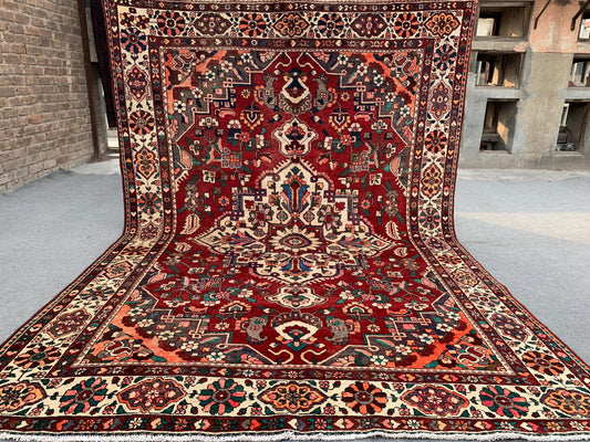 Antique Geometric Area Rug, Afghan Hand knotted Rug, 7x10 Ft Vintage Oriental Rug, Tribal Wool Rug, Home Decor Rug, Bedroom Living Room Rug.