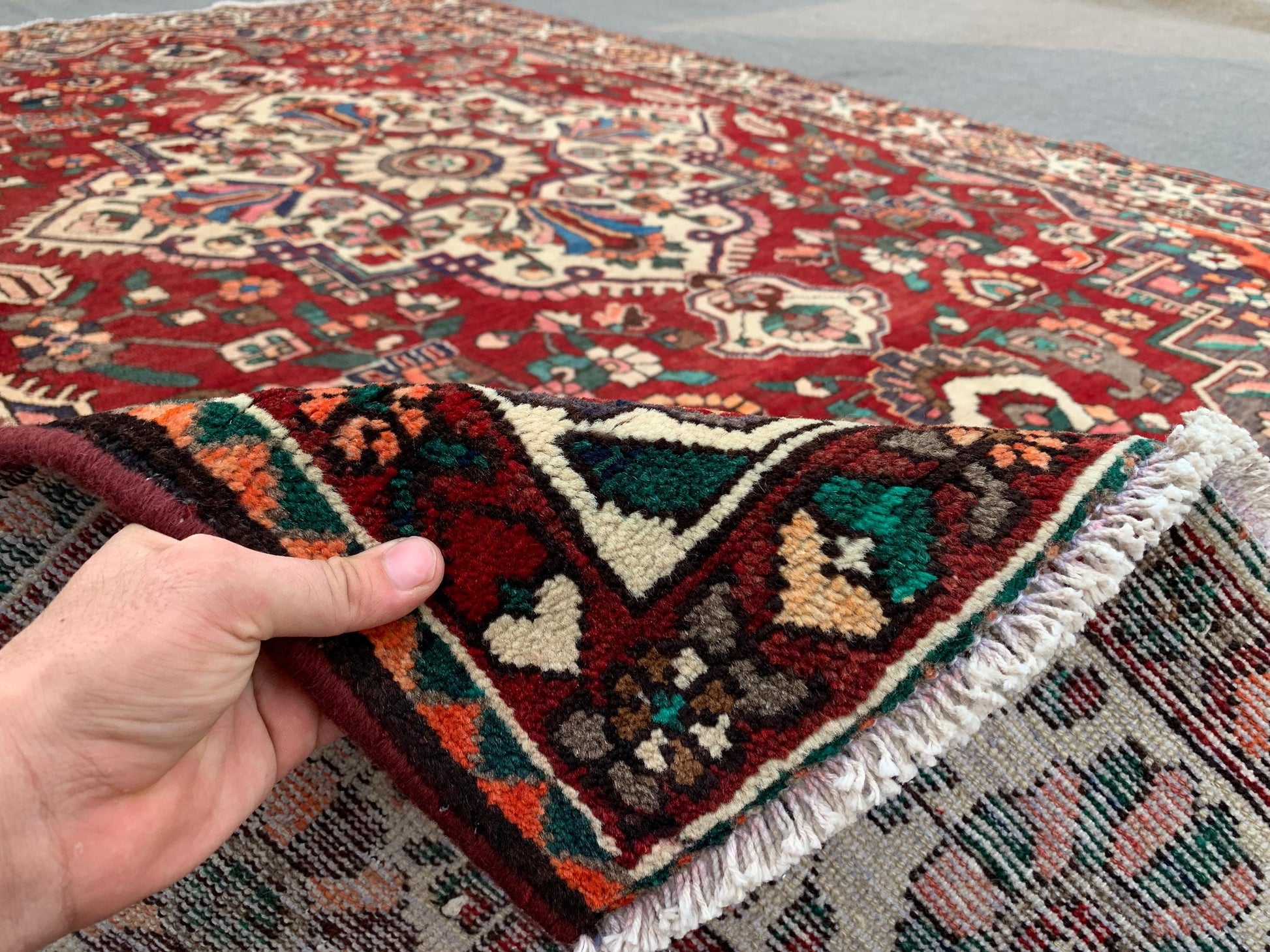Antique Geometric Area Rug, Afghan Hand knotted Rug, 7x10 Ft Vintage Oriental Rug, Tribal Wool Rug, Home Decor Rug, Bedroom Living Room Rug.