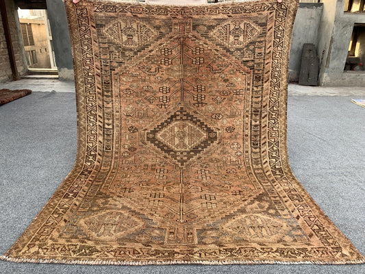 Antique Afghan Rug, 4x5 Ft Caucasian design Rug, Hand knotted Vintage Rug, Oriental Wool Rug, Tribal Area Rug, Rugs for Bedroom Hallway Rug.