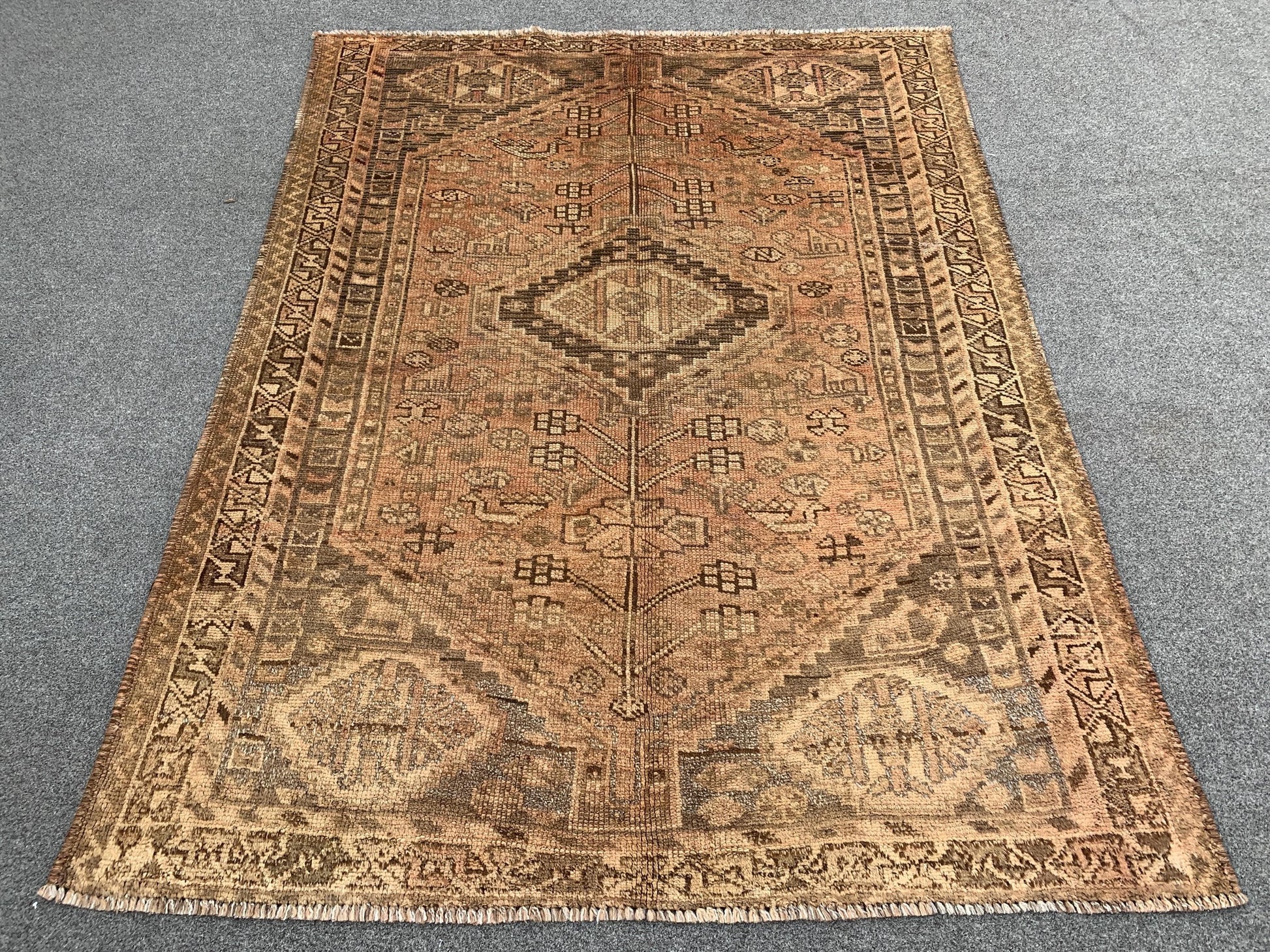 Antique Afghan Rug, 4x5 Ft Caucasian design Rug, Hand knotted Vintage Rug, Oriental Wool Rug, Tribal Area Rug, Rugs for Bedroom Hallway Rug.