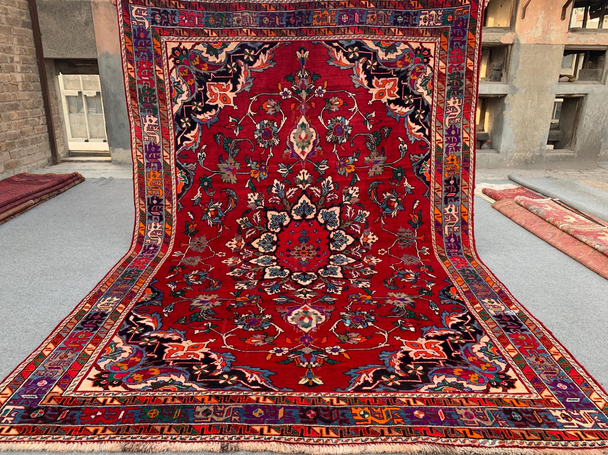 Amazing Vintage Rug 6x9 Ft Afghan Hand knotted Wool Rug, Geometric Area Rug, Oriental Tribal Rug, Best for Dining Table Rug Living Room Rug.