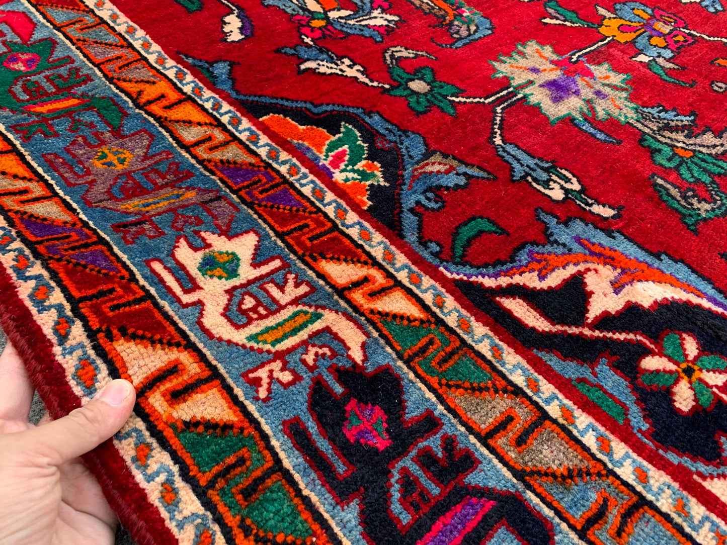 Amazing Vintage Rug 6x9 Ft Afghan Hand knotted Wool Rug, Geometric Area Rug, Oriental Tribal Rug, Best for Dining Table Rug Living Room Rug.