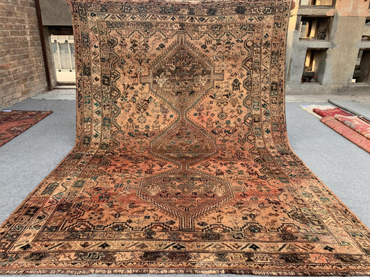 6x9 Ft Vintage Afghan Rug, Hand knotted Wool Rug, Caucasian design Rug, Antique Oriental Rug, Tribal Rug, Dining Table Rug, Living Room Rug.