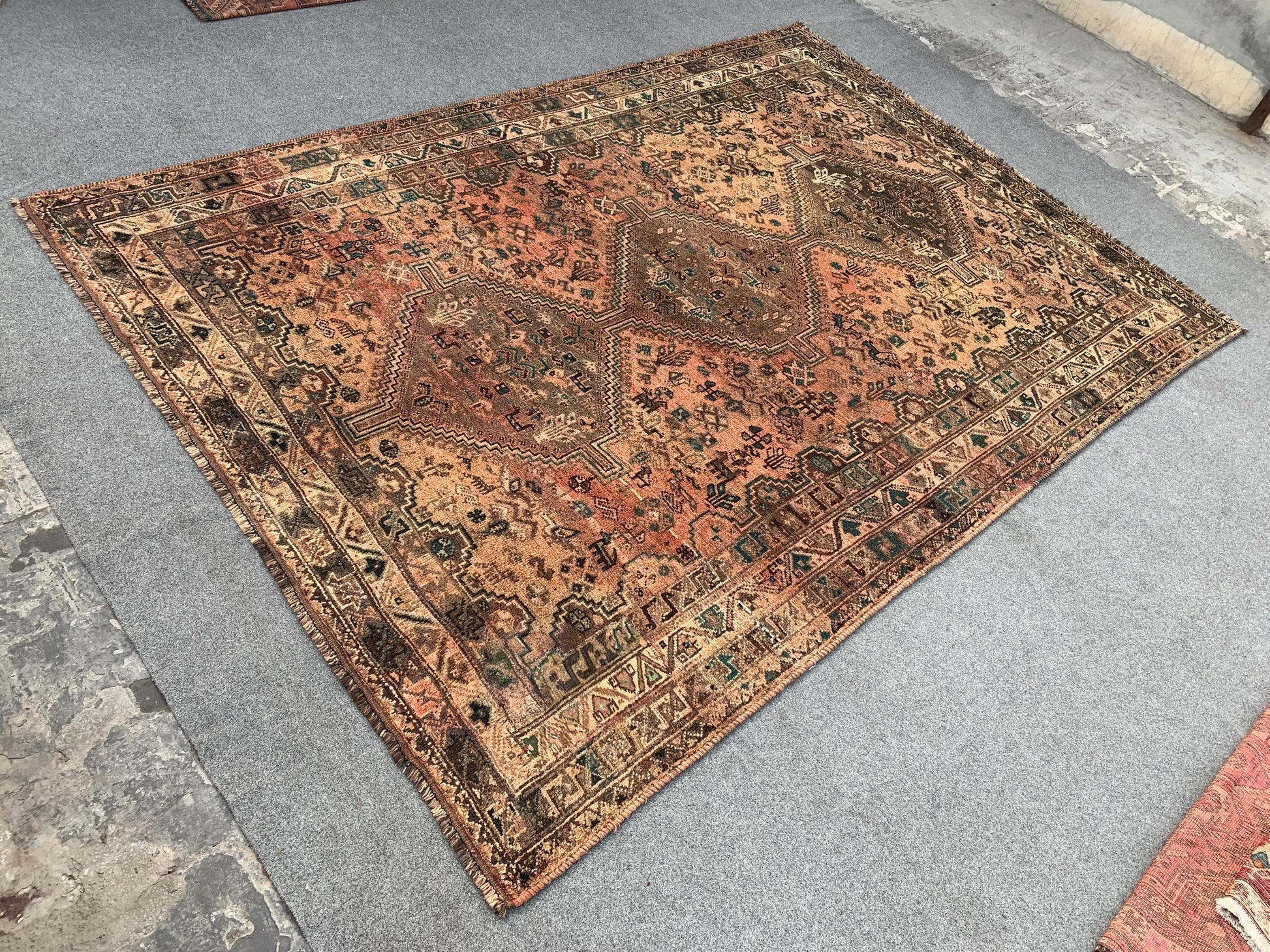 6x9 Ft Vintage Afghan Rug, Hand knotted Wool Rug, Caucasian design Rug, Antique Oriental Rug, Tribal Rug, Dining Table Rug, Living Room Rug.