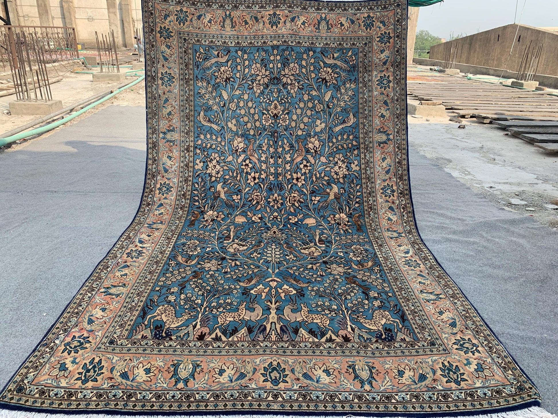 Amazing Pictorial Animal Rug, 5x8 Ft Natural Hand knotted Afghan Rug, Oriental Wool Rug, High Quality Rug, Home Decor Rug, Living Room Rug.