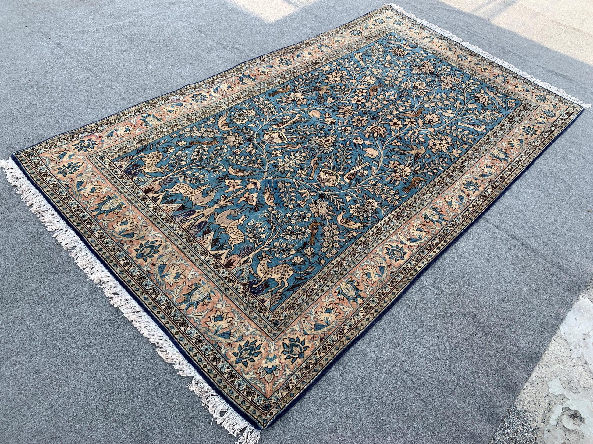 Amazing Pictorial Animal Rug, 5x8 Ft Natural Hand knotted Afghan Rug, Oriental Wool Rug, High Quality Rug, Home Decor Rug, Living Room Rug.