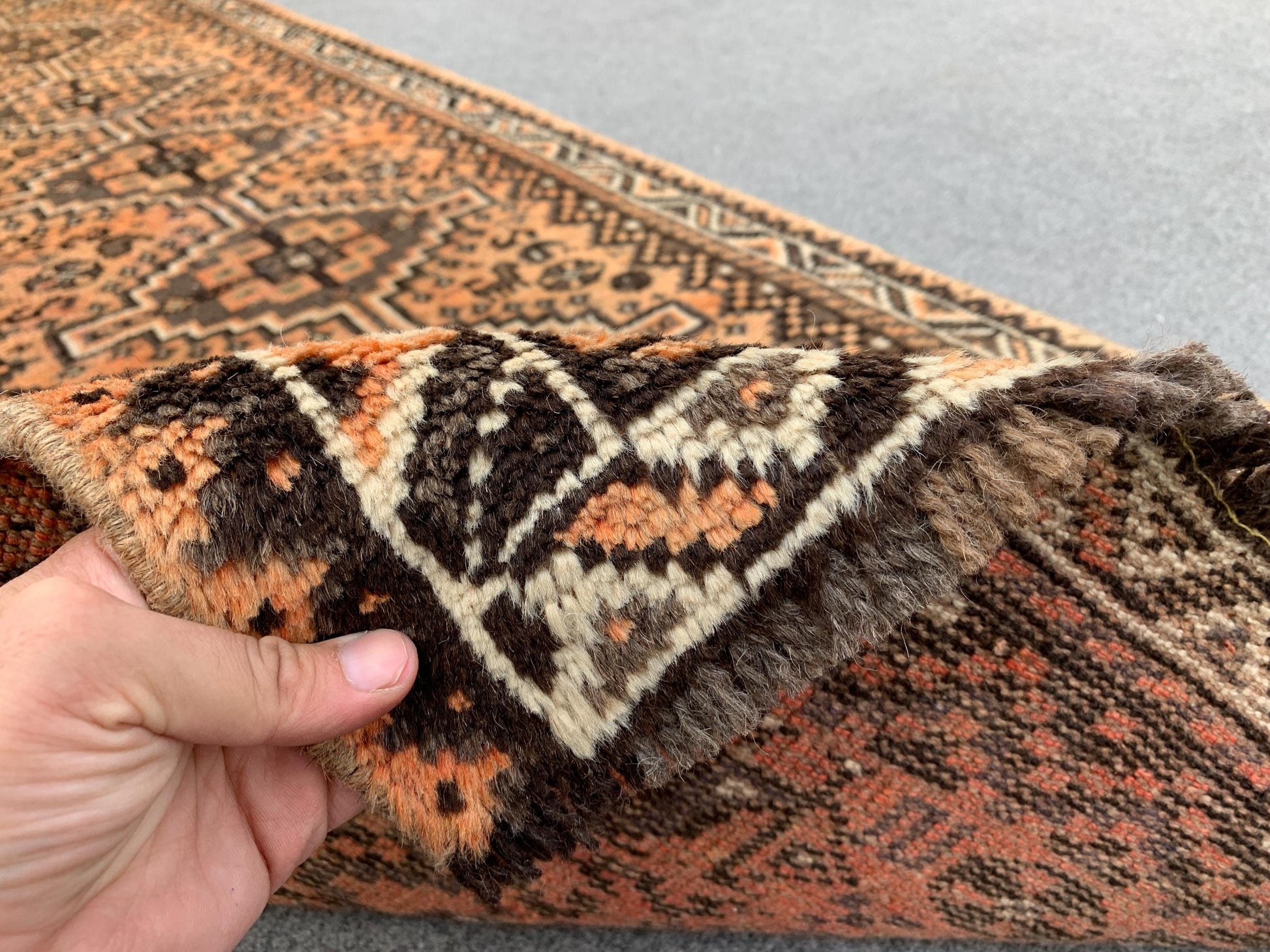 3x8 Ft Runner Antique Rug, Caucasian Runner Rug, Afghan Hand knotted Wool Rug, Vintage Oriental Rug, Turkmen Tribal Rug, Hallway Runner Rug.