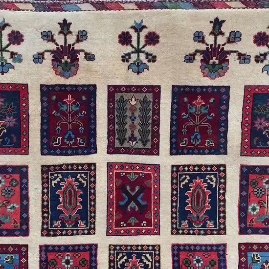 5x6 Ft Amazing Afghan Rug, Natural Hand Knotted Rug, Checkered Floral design Rug, Good Pile Rug, Oriental Wool Rug, Bedroom Living Room Rug.