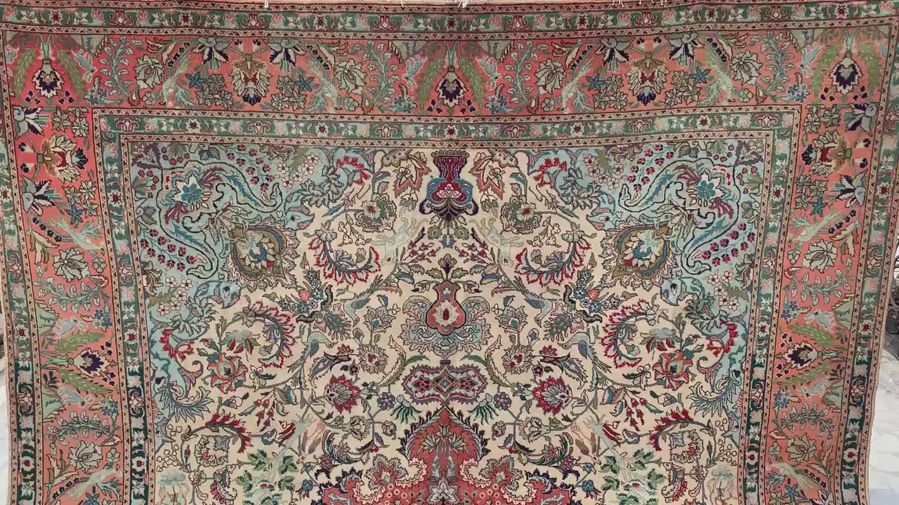 Vintage Pictorial Animal Rug, Turkish design Rug, Hand Knotted Wool Rug, Shikar Gah Rug, One of a kind Rug, Dining Room Living Room Rug 8x11