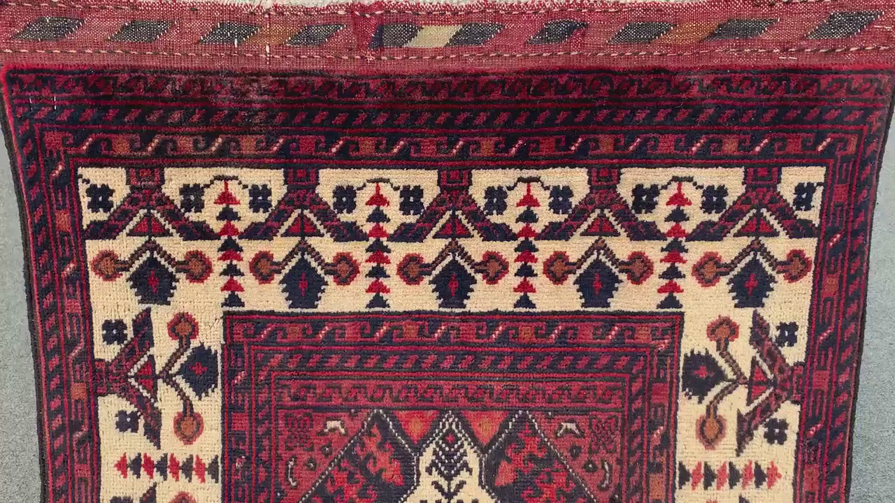 2x4 Ft Small Afghan Rug, Afghan Handmade Wool Rug, Geometric Area Rug, Small Oriental Rug, Tribal Rug, Small Gift Rug, Bedroom Hallway Rug.