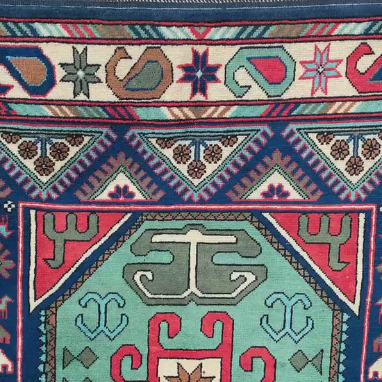 Afghan Geometric Peshawari Kazak Rug, Hand Knotted Wool Rug, Turkmen Tribal Rug, Oriental Rug Home Decor Rug, Bedroom Living Room Rug 4x7 ft