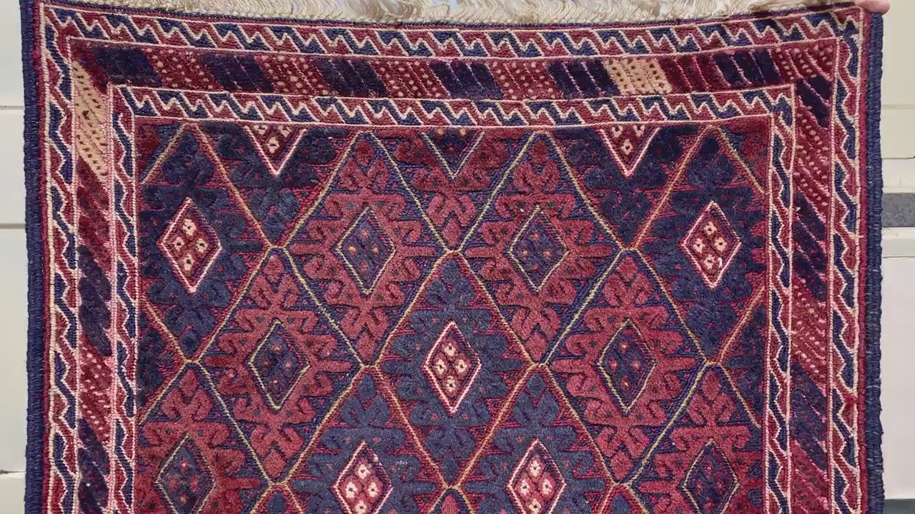 Vintage Mashwani Runner Kilim Rug Afghan Handmade Wool Rug, Herati Mashwani Rug One of a kind Antique Rug, Bedroom Hallway Runner Rug 3x9 ft