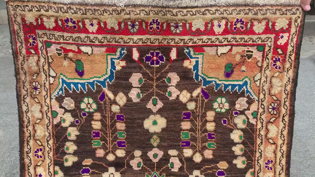 Vintage Rug 3x5 Ft Caucasian design Rug, Afghan Handmade Wool Rug, Geometric Area Rug, Oriental Rug Tribal Rug, Bedroom Kitchen Hallway Rug.