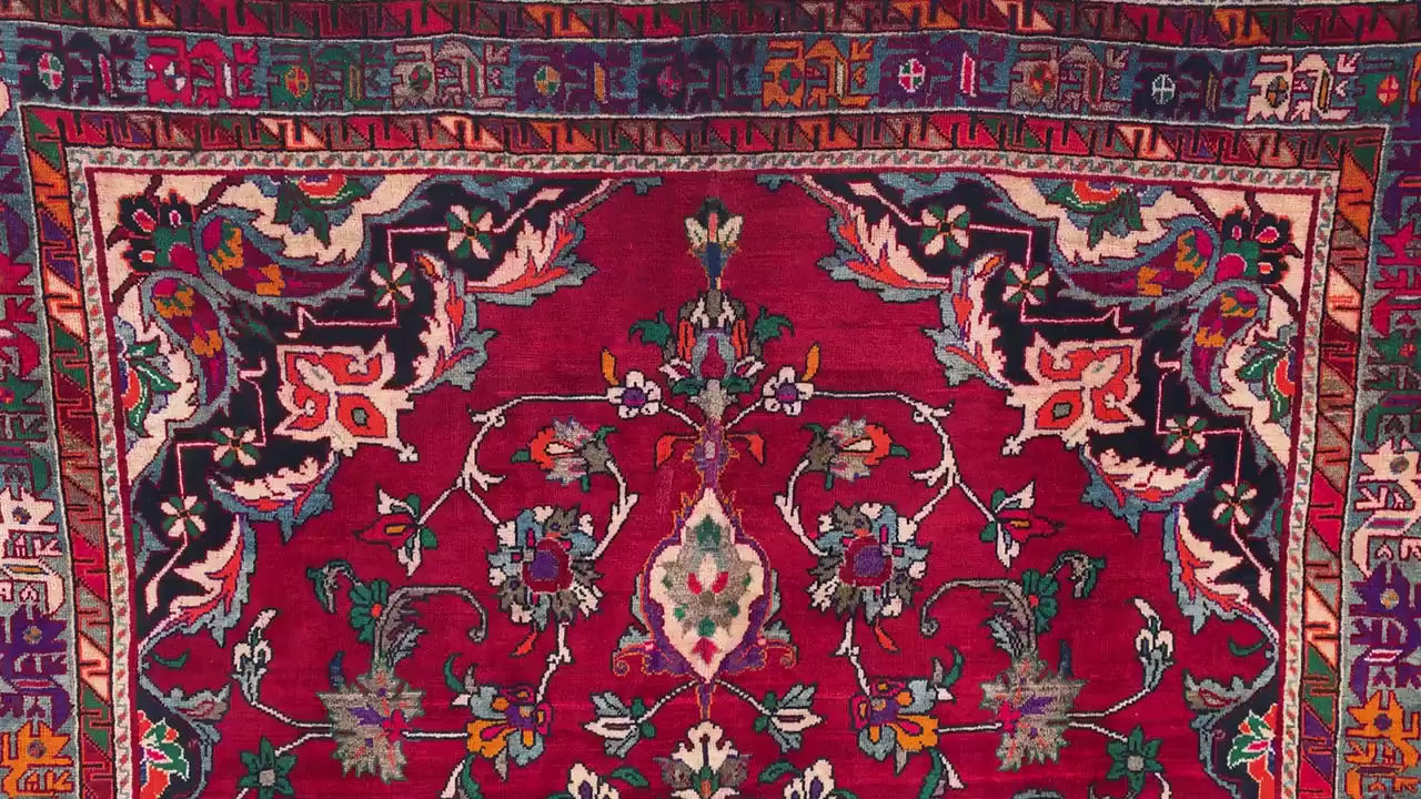 Amazing Vintage Rug 6x9 Ft Afghan Hand knotted Wool Rug, Geometric Area Rug, Oriental Tribal Rug, Best for Dining Table Rug Living Room Rug.