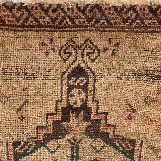 Antique Runner Rug 2x6 Ft Afghan Hand Knotted Runner Rug, Low Pile Rug, Vintage Pictorial Rug, Oriental Wool Rug Bedroom Hallway Runner Rug.