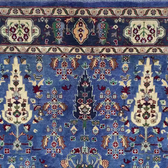 5x7 Ft Tree of life design Rug, Natural Hand Knotted Rug, Blue Afghan Rug, Good Pile Rug Oriental Wool Rug, Rugs for Bedroom Living Room Rug
