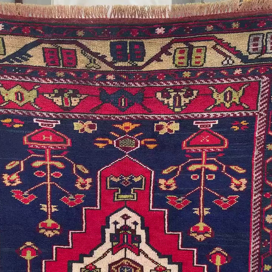 Vintage Afghan Rug, 4x7 Ft Floral design Rug, Hand Knotted Wool Rug, Geometric Area Rug, Best for Office Rug, Good Quality Rug, Bedroom Rug.