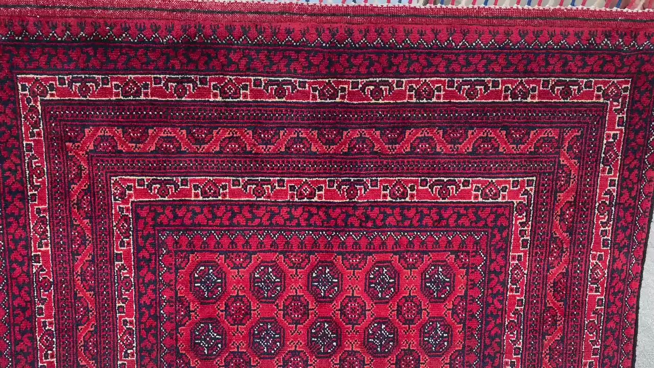 3x5 Ft Amazing Red Khoja Roshni Rug, Afghan Handmade Wool Rug, Oriental Area Rug, Home Decoration Rug, Rugs for Bedroom Kitchen Hallway Rug.