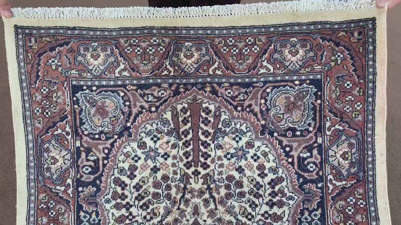 Amazing Afghan Rug, 3x4 ft Natural Hand Knotted Vintage Rug, Turkmen Tribal Rug, Geometric Area rug, Good Quality Rug, Best for Office Rug.