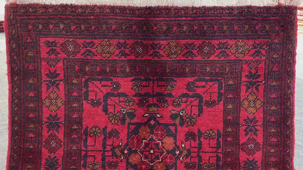 Afghan Handmade Rug Vintage Bukhara Rug 3x4 ft Khal Muhammadi design Bukhara Rug, Tribal Wool Area Rug Oriental Rug Bedroom Rug Kitchen Rug.