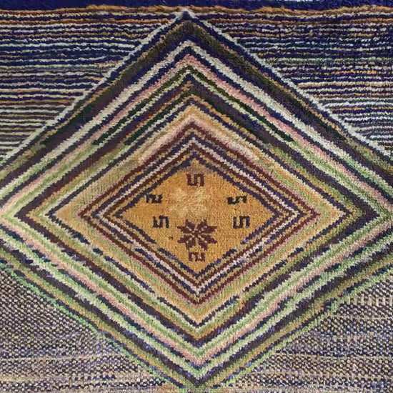 3x4 Ft Vintage Rug, Geometric design Rug, Afghan Handmade Rug, High Pile Rug Baluchi Oriental Rug, Best for Hallway Kitchen Bedroom Rug etc.
