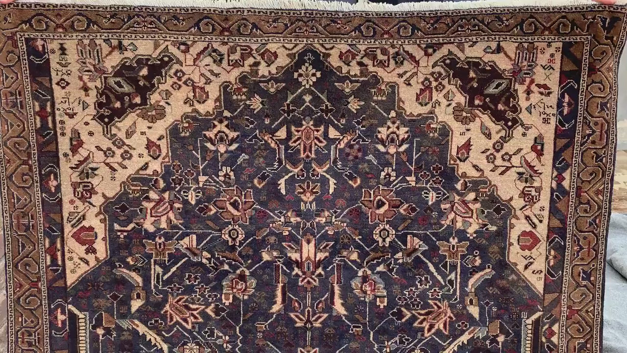 Vintage Afghan Rug 5x7 Hand knotted Wool Rug, One of a kind Antique Rug, Oriental Baluchi Area Rug, Best for Living Room Bedroom Office Rug.