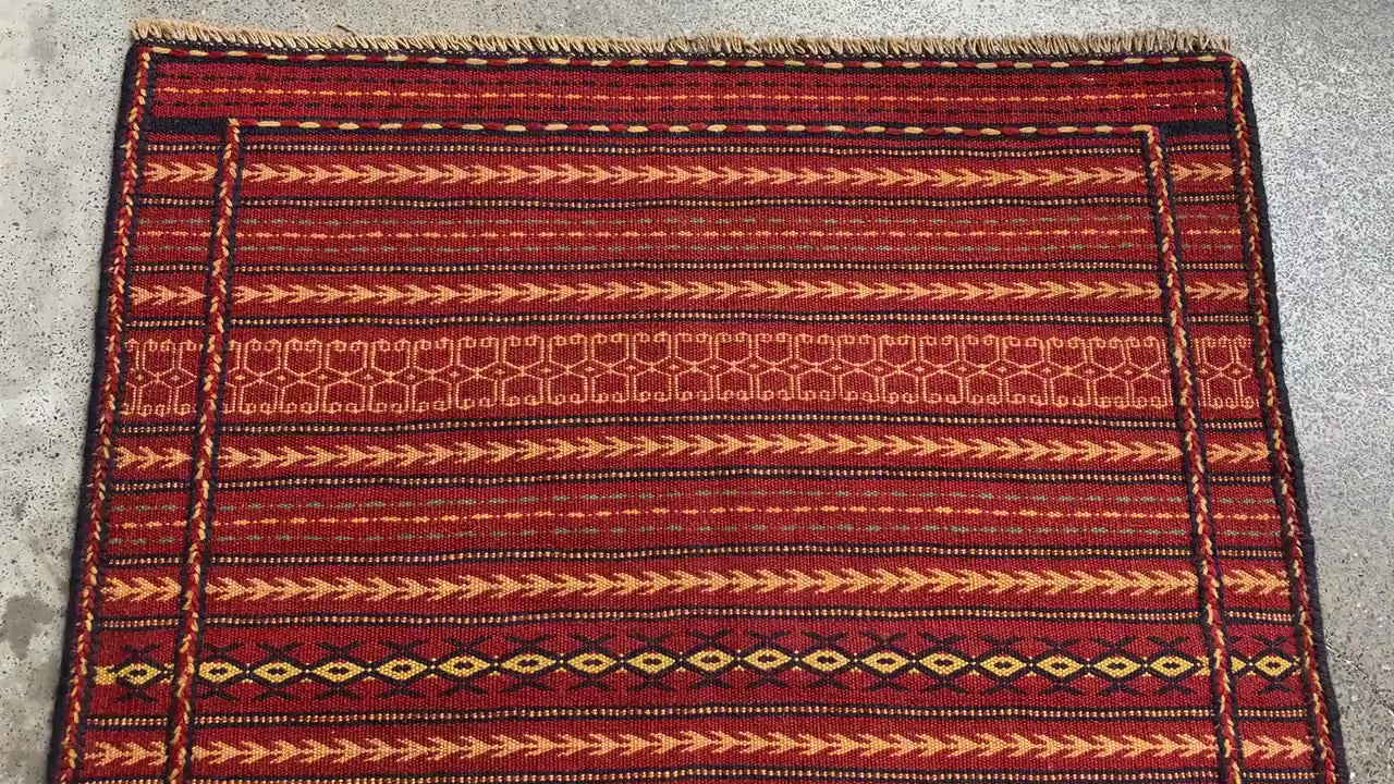 Antique laghari kilim Rug 3x5 Afghan Hand knotted kilim Rug, Vintage Laghari design kilim Rug, Flatweave Oriental Rug, Kitchen Hallway Rug.