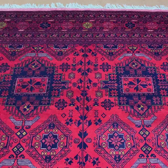 6x9 ft Afghan Khal Muhammadi Rug Handmade Afghan Wool Rug, Geometric Area Rug Oriental Khal Muhammadi Rug. Rugs for Bedroom Living Room Rug.