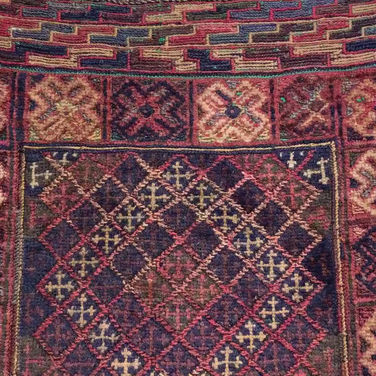 Vintage Geometric Rug, Mashwani Runner Kilim Rug, Afghan Handmade Rug, Herati Wool Rug, One of a kind Antique Rug, Hallway Runner Rug 2x9 ft