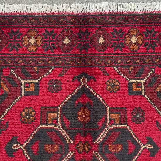 Vintage Bukhara Rug 3x4 ft Handmade Afghan Rug Khal Muhammadi design Bukhara Rug, Tribal Wool Area Rug Oriental Rug Bedroom Rug Kitchen Rug.