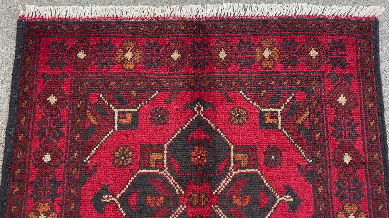 Vintage Bukhara Rug 3x4 ft Handmade Afghan Rug Khal Muhammadi design Bukhara Rug, Tribal Wool Area Rug Oriental Rug Bedroom Rug Kitchen Rug.