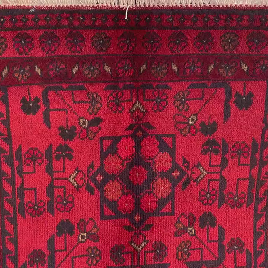 Red Bukhara design Rug, Afghan Khal Mohammadi Rug, Hand Knotted Wool Rug, Oriental Rug, Home Decor Rug, Bedroom Rug, Kitchen Rug 3x4 ft