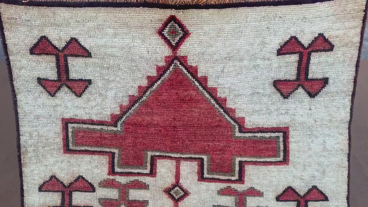 Beige Vintage Rug 4x6 ft Caucasian design Rug Handmade Afghan Rug Tribal Turkmen Rug Oriental Wool Rug Low Pile Rug Kitchen Bedroom Rug etc.