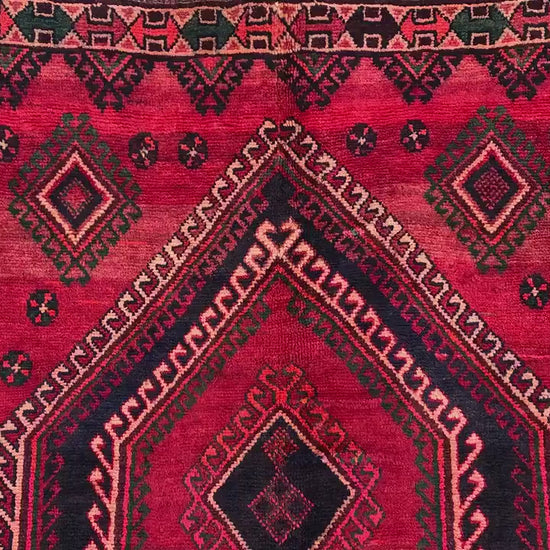 5x9 ft Vintage Red Rug Afghan Handmade Rug, Caucasian design Rug, Geometric Rug, Oriental Wool Rug, Tribal Antique Rug Entryway Bedroom Rug.