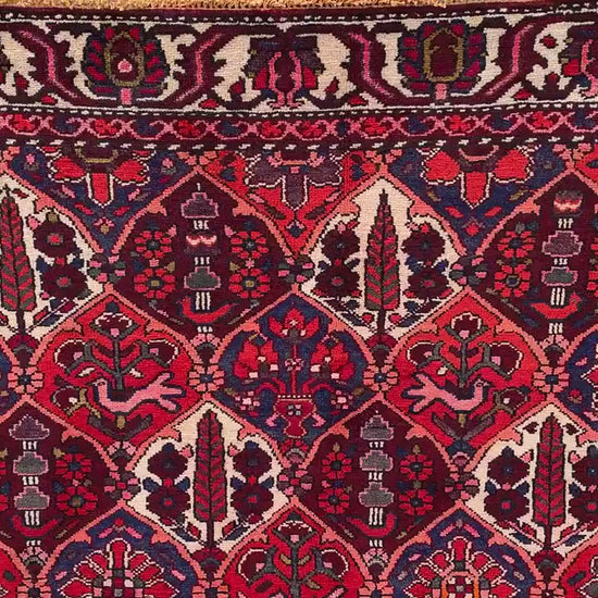 Vintage Rug 5x9 Ft Birds Floral design Rug, Afghan Hand Knotted Rug, Oriental Wool Rug, Turkmen Tribal Rug, Home Decor Rug, Living Room Rug.