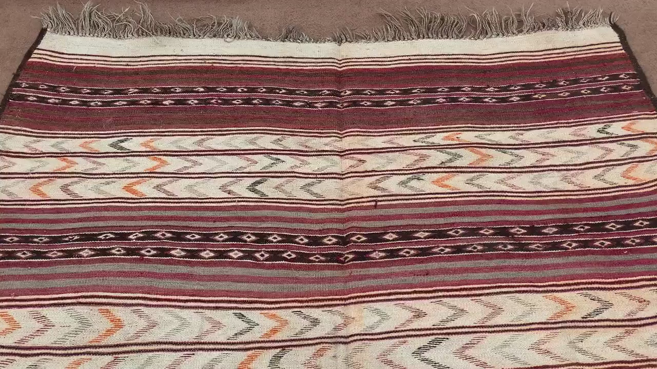 Vintage Runner Kilim Rug 5x12 ft Handmade Wool Kilim Rug Flatweave Kilim Rug Striped design Runner Rug Tribal Afghan Rug Hallway Runner Rug.