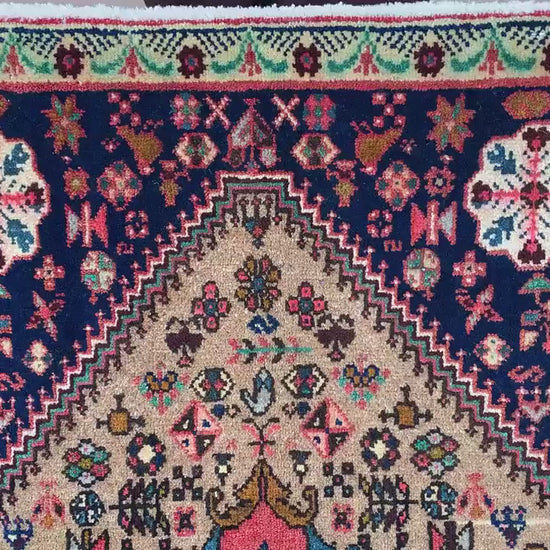 Dark Beige Vintage Rug 2x3 ft Caucasian Rug Handmade Afghan Rug Tribal Turkmen Rug Oriental Wool Rug 1960s Antique Rug Entryway Bedroom Rug.