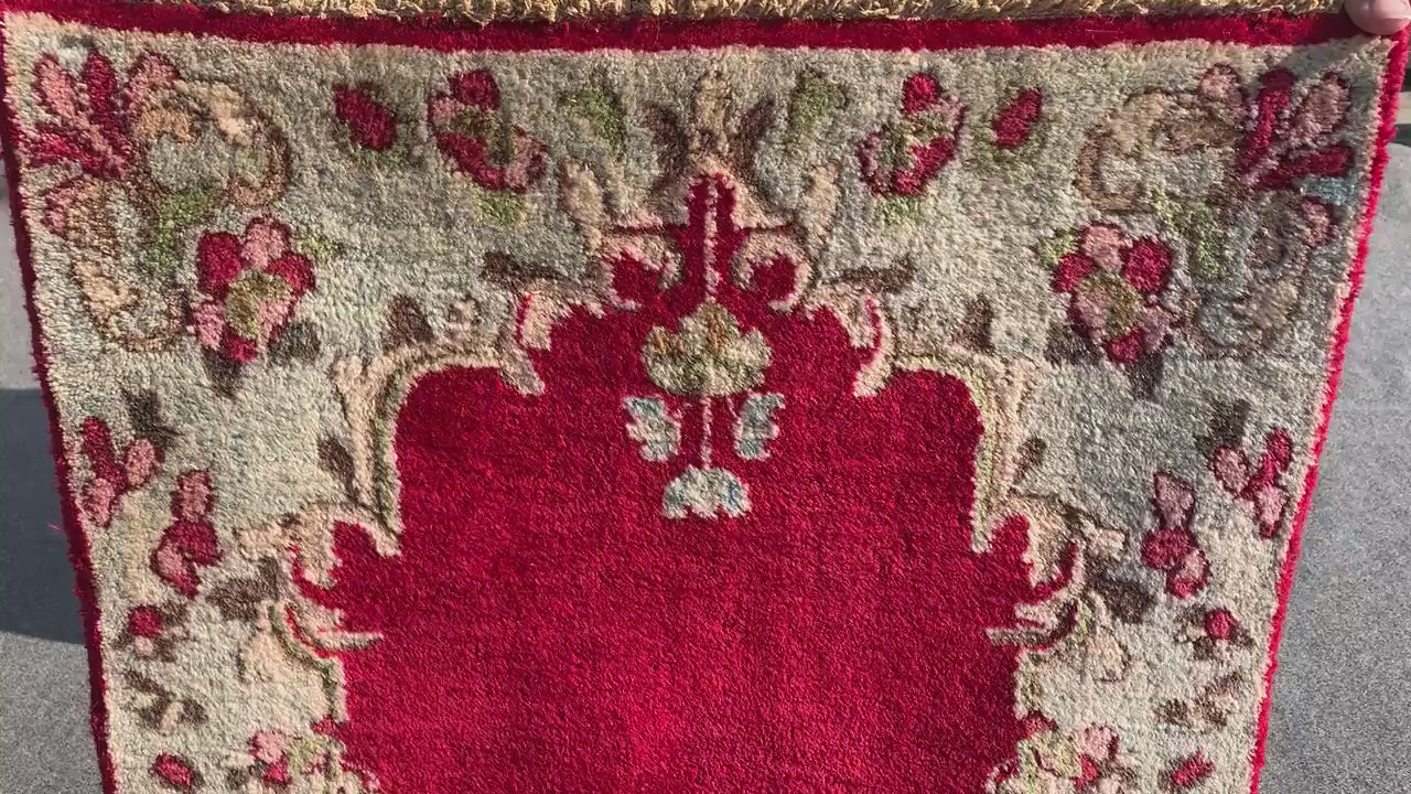 Amazing Small Vintage Rug, 2x4 Ft Hand knotted Wool Rug, Geometric Area Rug, Small Afghan Rug, Small Hallway Rug, Oriental Rug, Kitchen Rug.