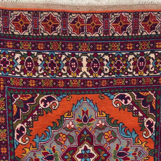 Amazing Orange Runner Rug 3x9 Ft Afghan Hand Knotted Runner Rug, Vintage Geometric Area Rug, Good Quality Rug, Hallway Runner Rug, 90x290 Cm