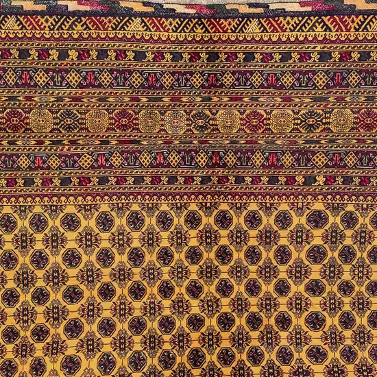 Amazing Large Yellow Rug, 8x11 Afghan Hand Knotted Wool Rug, High Quality Rug, Mowri design Rug, Good Pile Rug, Dining Room Living Room Rug.