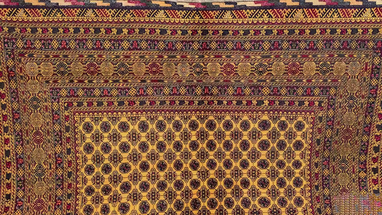 Amazing Large Yellow Rug, 8x11 Afghan Hand Knotted Wool Rug, High Quality Rug, Mowri design Rug, Good Pile Rug, Dining Room Living Room Rug.