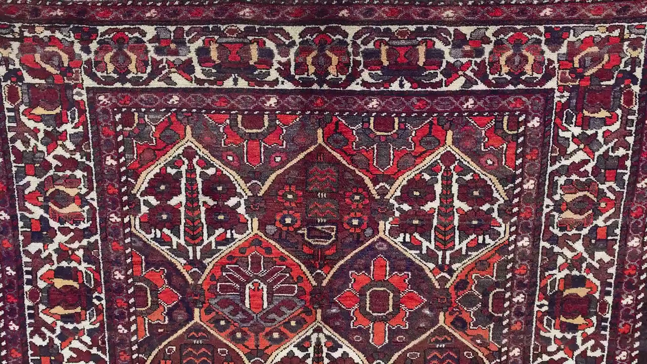 5x10 Ft Vintage Rug, Tree Floral design Rug, Afghan Hand Knotted Wool Rug, Oriental Turkmen Rug, Antique Tribal Rug, Bedroom Living Room Rug