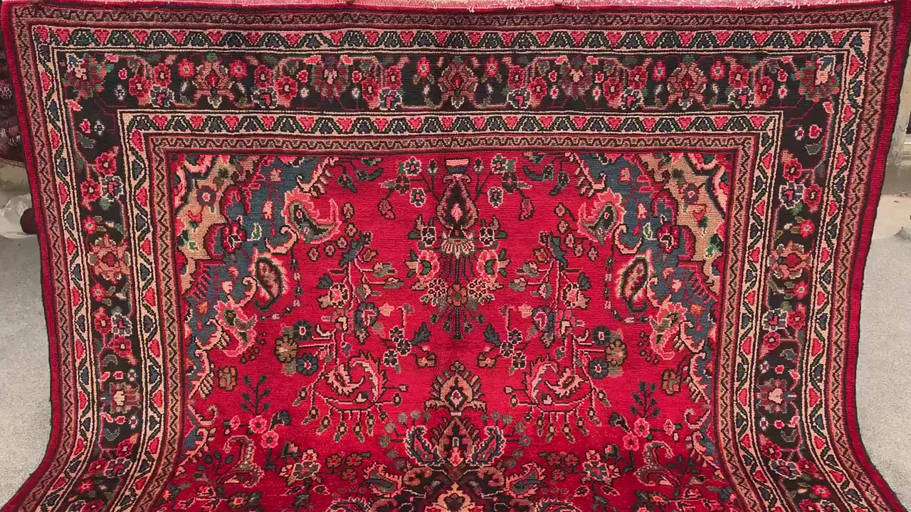 Vintage Caucasian design Rug, Hand knotted Wool Rug, Afghan Geometric Rug, Turkmen Tribal Rug, Oriental Rug Dining Room Living Room Rug 7x10