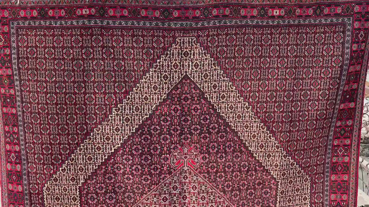 7x10 ft Vintage Geometric Rug, Hand Knotted Wool Rug, High Quality Rug Antique Oriental Rug, Home Decor Rug Dining Room Rug Living Room Rug.